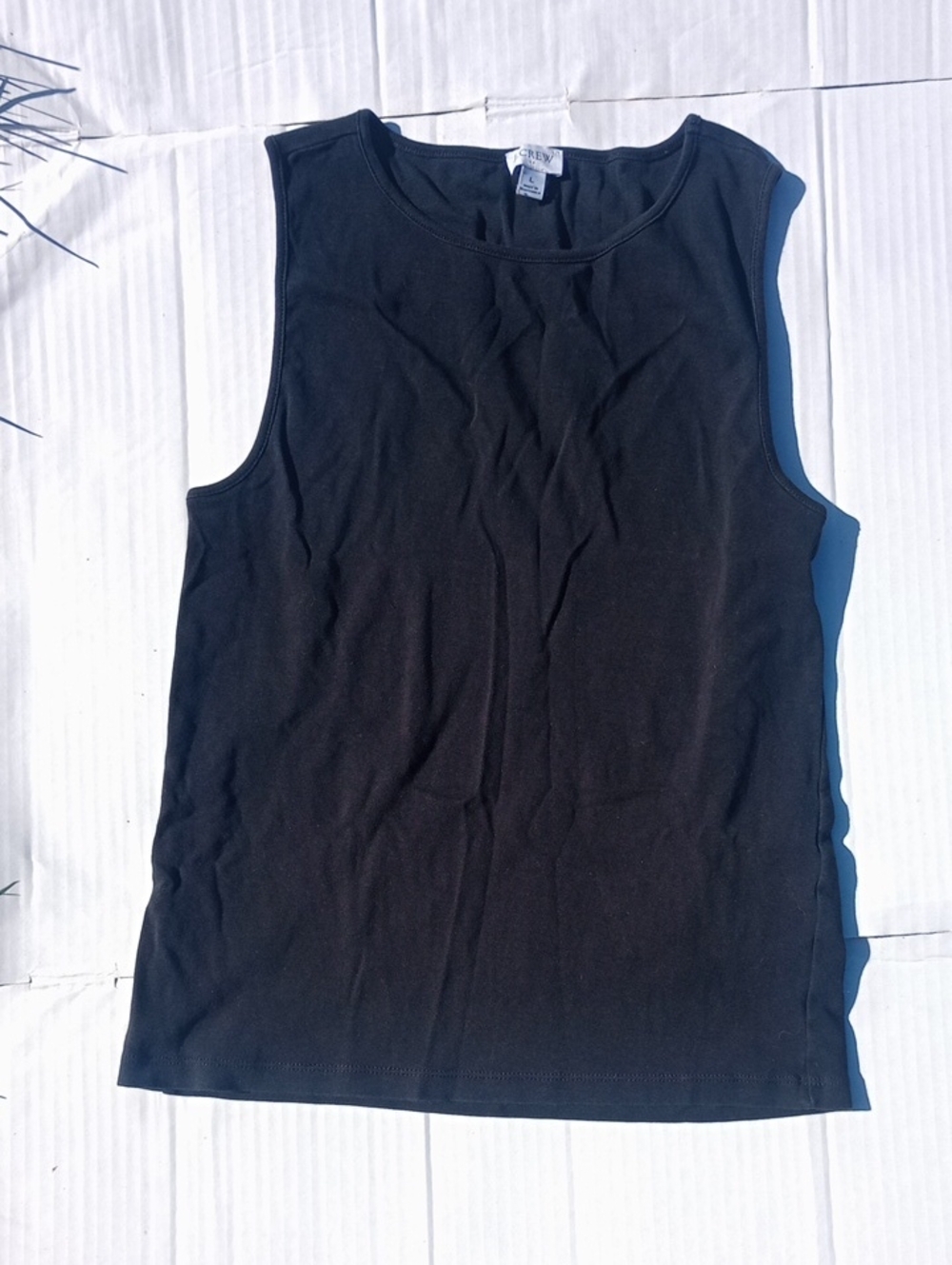 Women's Size 10 J. Crew Black Sleeveless Crew Neck Tank Top Office Business Work